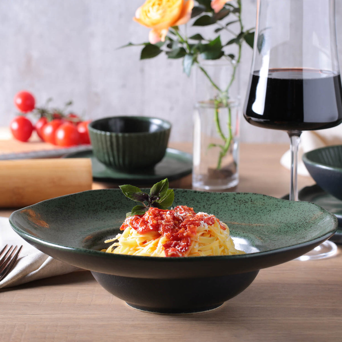 Porto Brasil GREENERY DEEP RIM PLATE STONEWARE dia. 11.02x2.56" SKU: '12014106501
