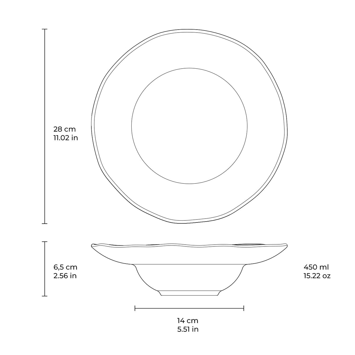 Porto Brasil LATTE DEEP RIM PLATE STONEWARE dia. 11.02x2.56" SKU: '12014108501