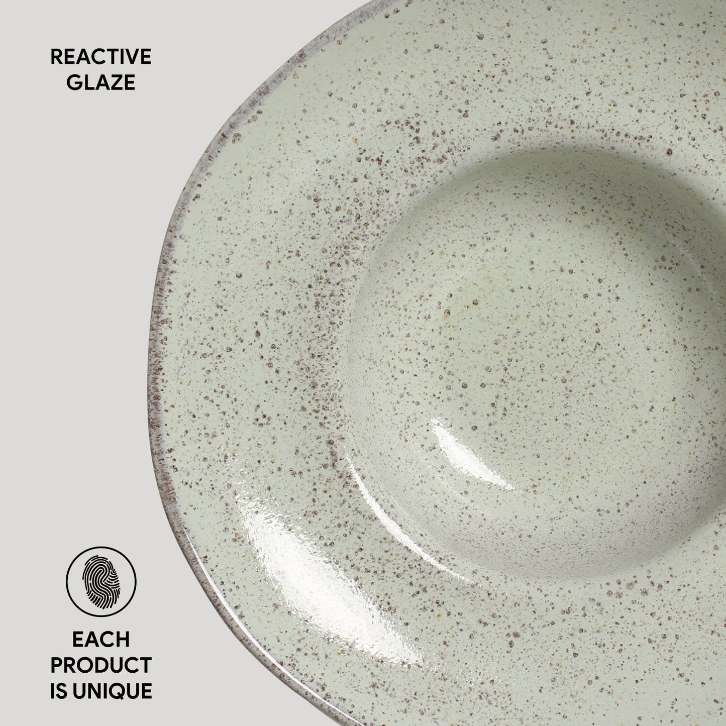 Porto Brasil PISTACHE DEEP RIM PLATE  STONEWARE dia. 11.02x2.56"  SKU: '12014108801