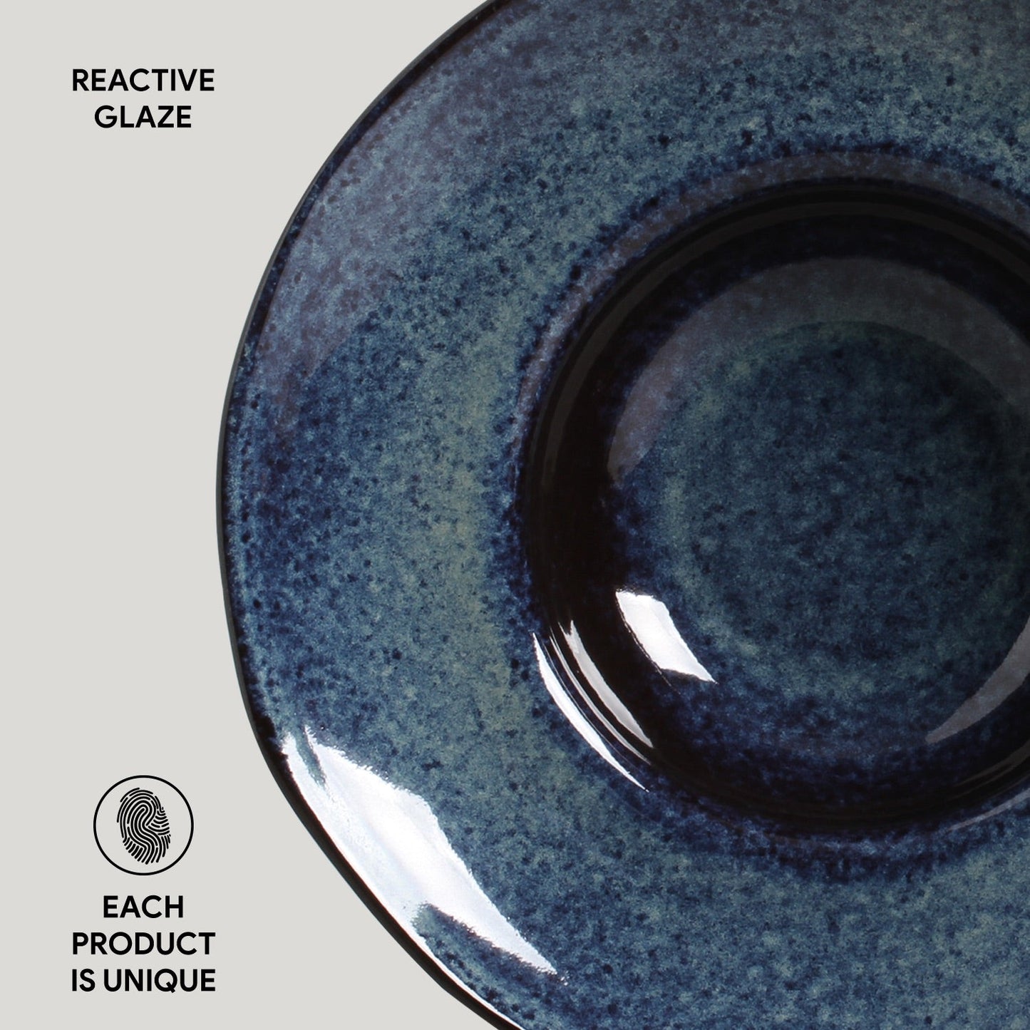 Porto Brasil DENIM DEEP RIM PLATE  STONEWARE dia. 11.02x2.56"  SKU: '12014113001