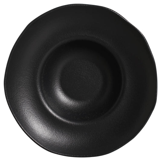 Porto Brasil MATTE BLACK DEEP RIM PLATE  STONEWARE dia. 11.02x2.56"  SKU: '1201473901