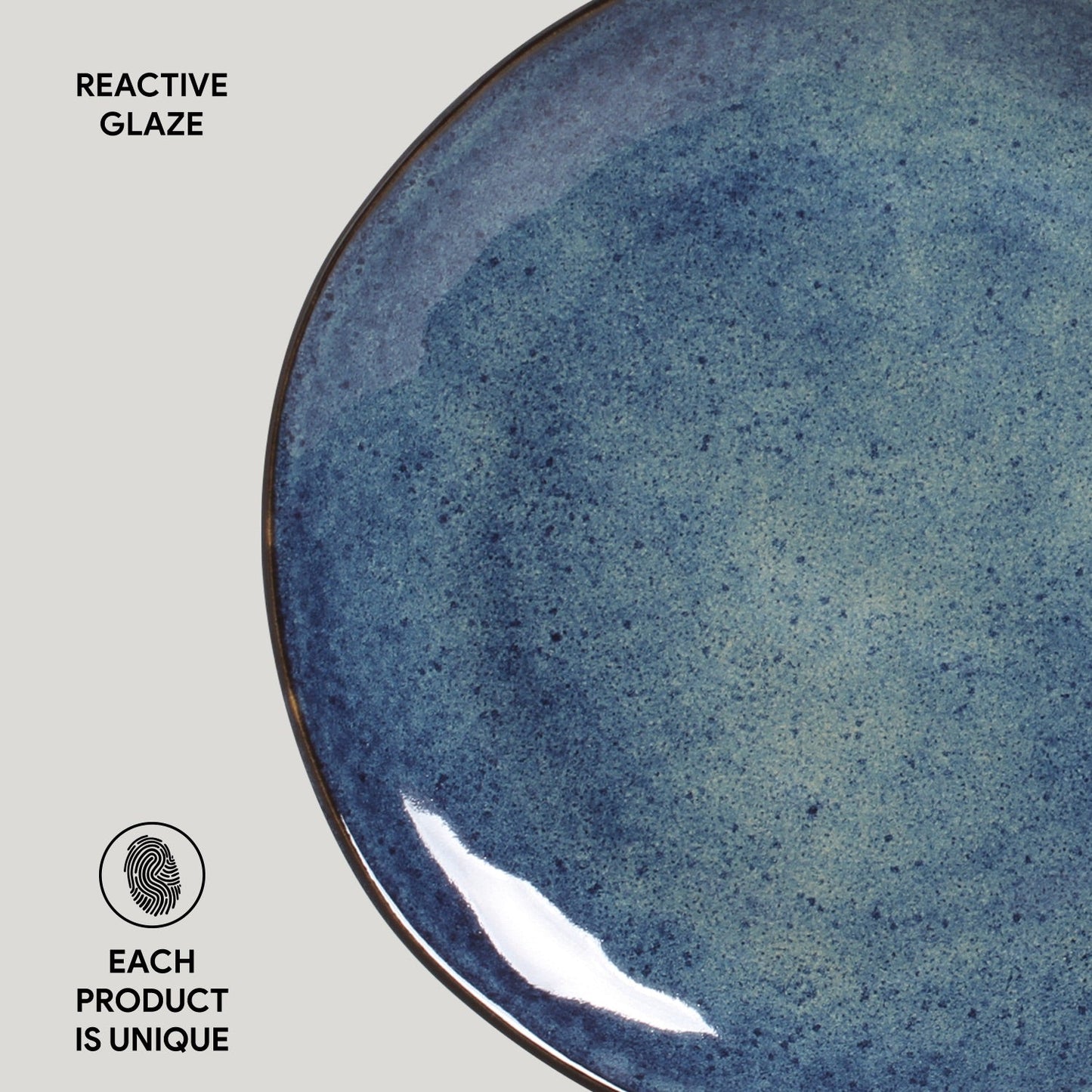 Porto Brasil DENIM DINNER PLATE ORGANIC STONEWARE dia. 10.43"  SKU: '1214113001