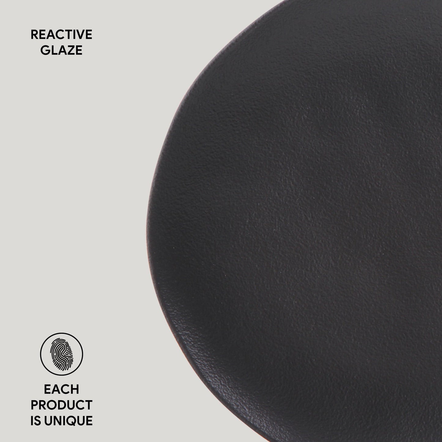 Porto Brasil MATTE BLACK DINNER PLATE ORGANIC STONEWARE dia. 10.43" SKU: '121473901