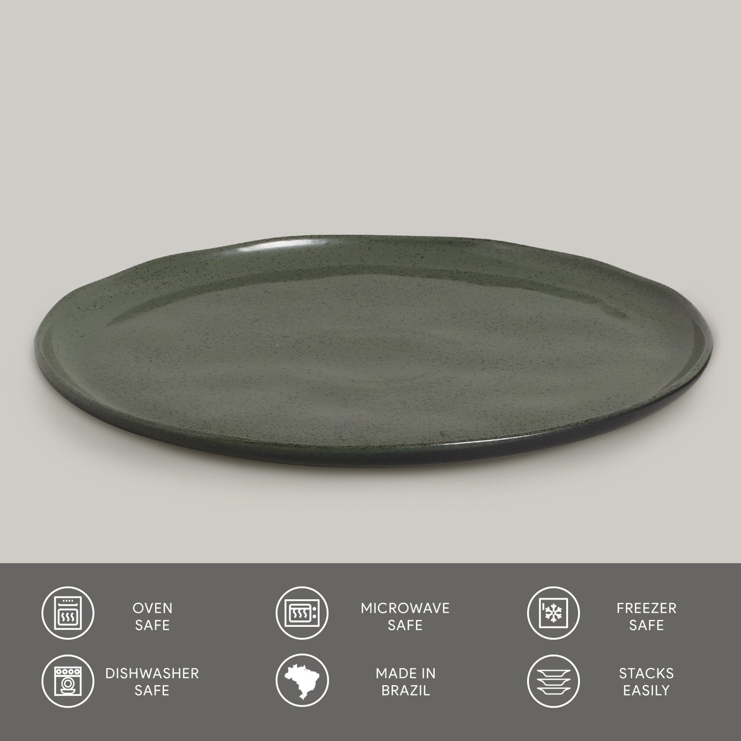 Porto Brasil GREENERY DINNER PLATE BIO STONEWARE dia. 11.42"  SKU: '1231106502