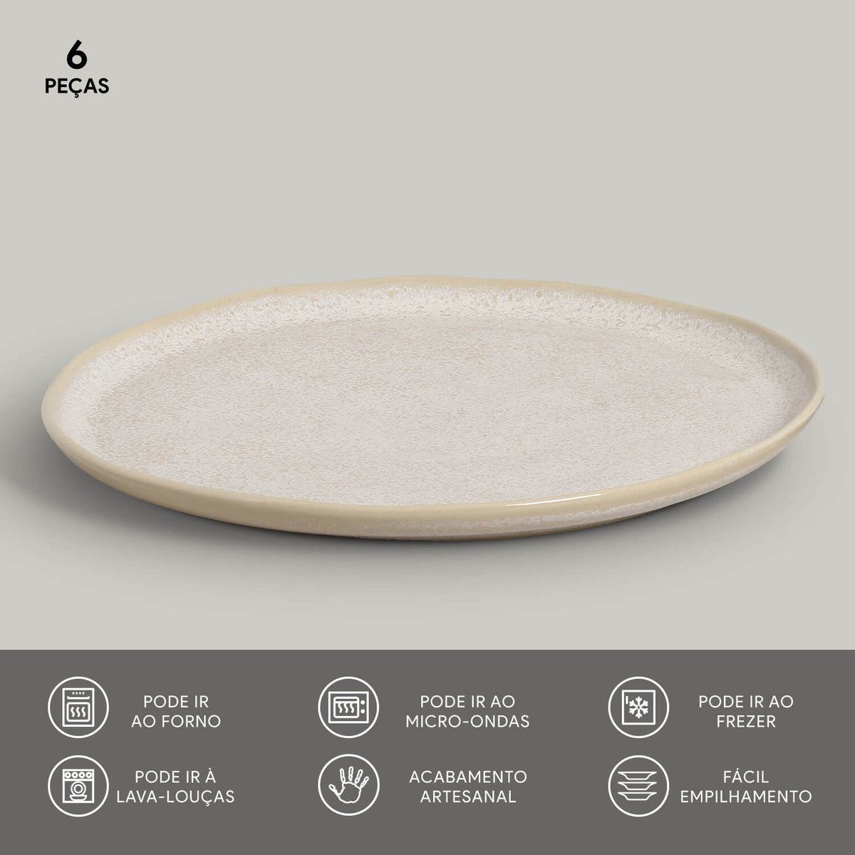 Porto Brasil LATTE DINNER PLATE BIO STONEWARE dia. 10.83" SKU: '1231108501