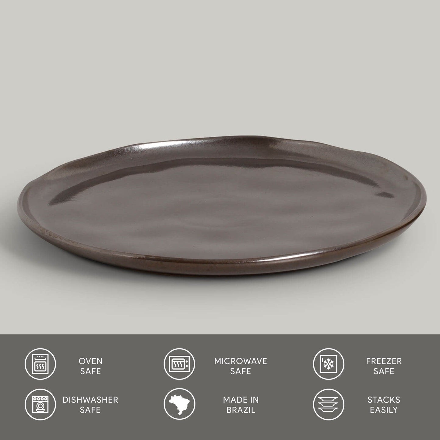 Porto Brasil METALLICA DINNER PLATE BIO STONEWARE dia. 10.83"  SKU: '1231109301