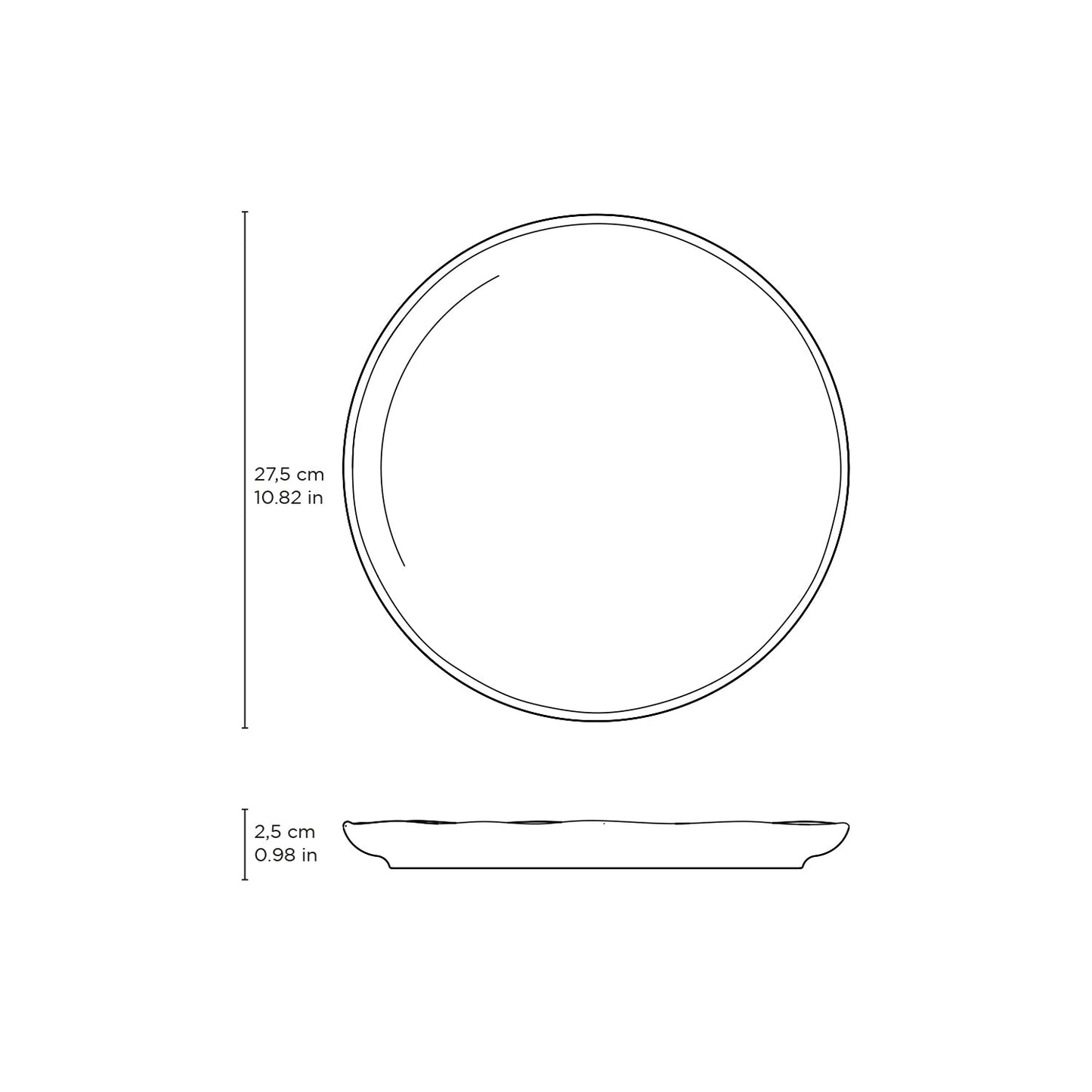 Porto Brasil METALLICA DINNER PLATE BIO STONEWARE dia. 10.83"  SKU: '1231109301