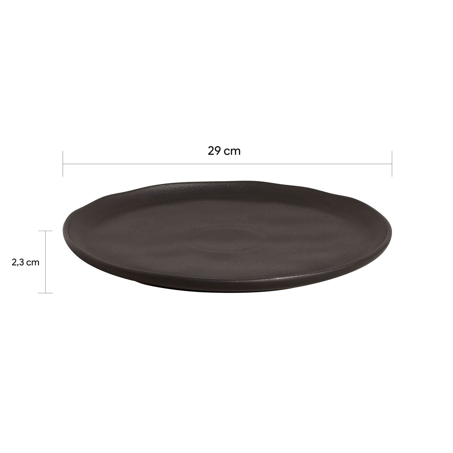 Porto Brasil MATTE BLACK DINNER PLATE BIO STONEWARE dia. 11.42" SKU: '123173902