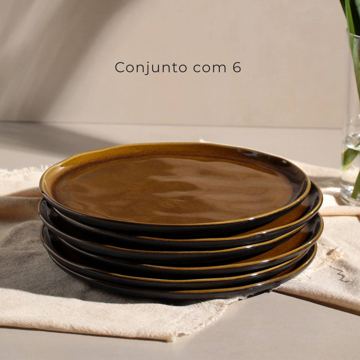 Porto Brasil AMBER DINNER PLATE BIO STONEWARE dia. 10.83" SKU: '123177101