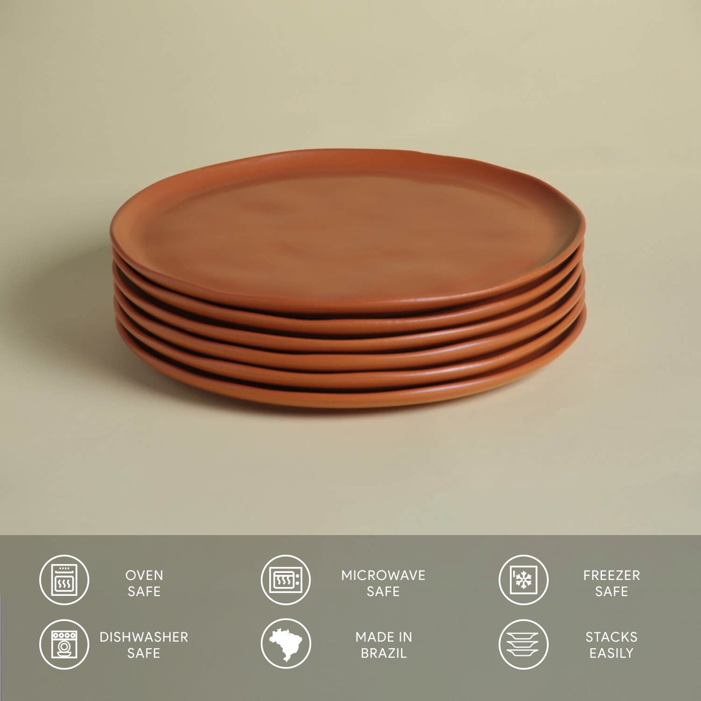 Porto Brasil TERRACOTTA DINNER PLATE BIO STONEWARE dia. 10.83" SKU: '123195701