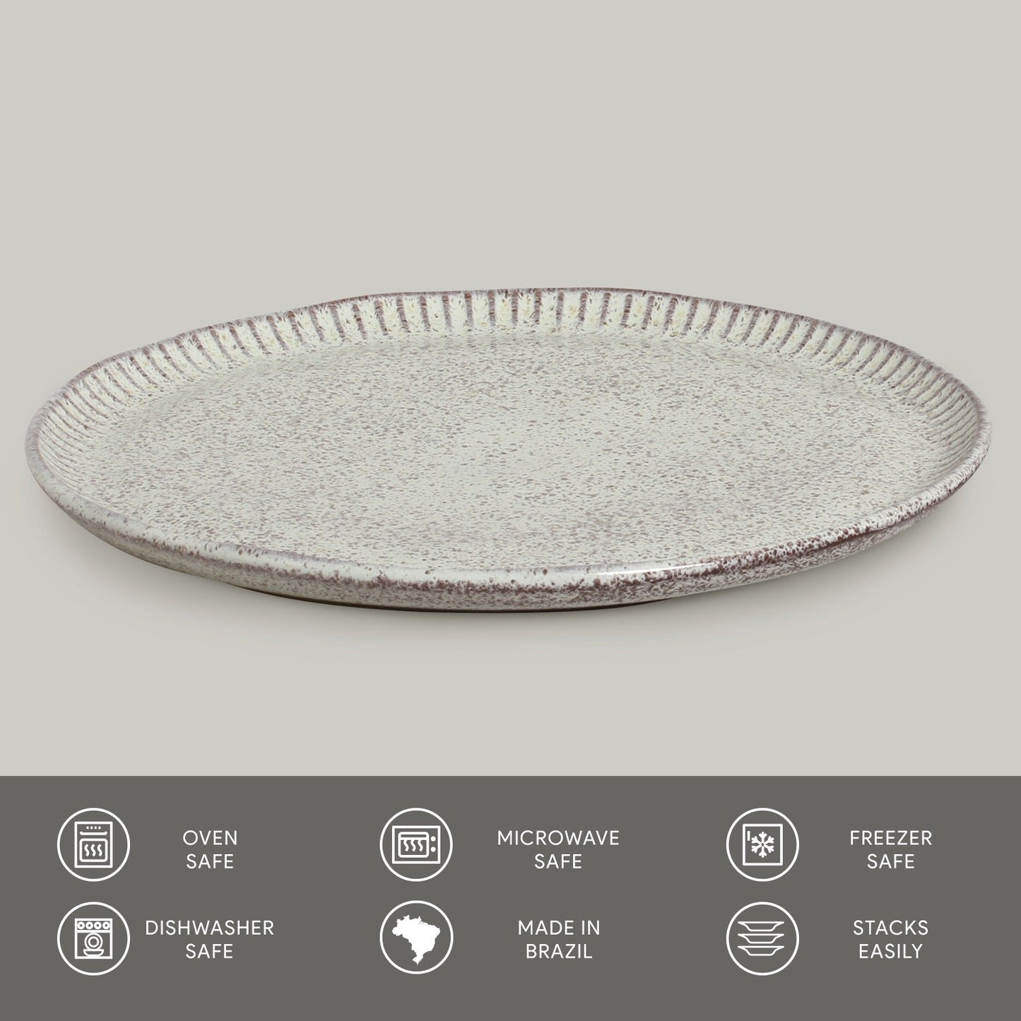 Porto Brasil PISTACHE LINHAS DINNER PLATE STONEWARE dia. 10.83" SKU: '1261108801