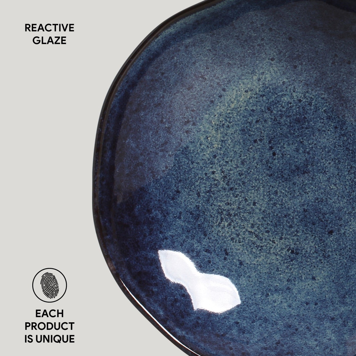 Porto Brasil DENIM SOUP PLATE ORGANIC STONEWARE dia. 8.35" SKU: '1314113001