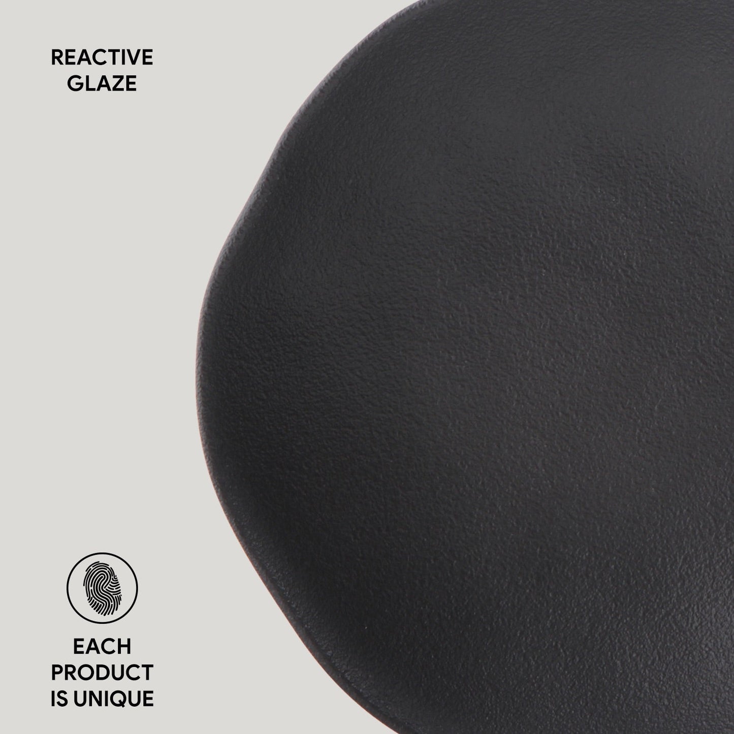 Porto Brasil MATTE BLACK SOUP PLATE ORGANIC STONEWARE dia. 8.35" SKU: '131473901