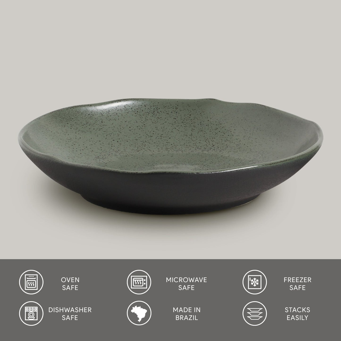 Porto Brasil GREENERY SOUP PLATE BIO STONEWARE dia. 9.84" SKU: '1331106502