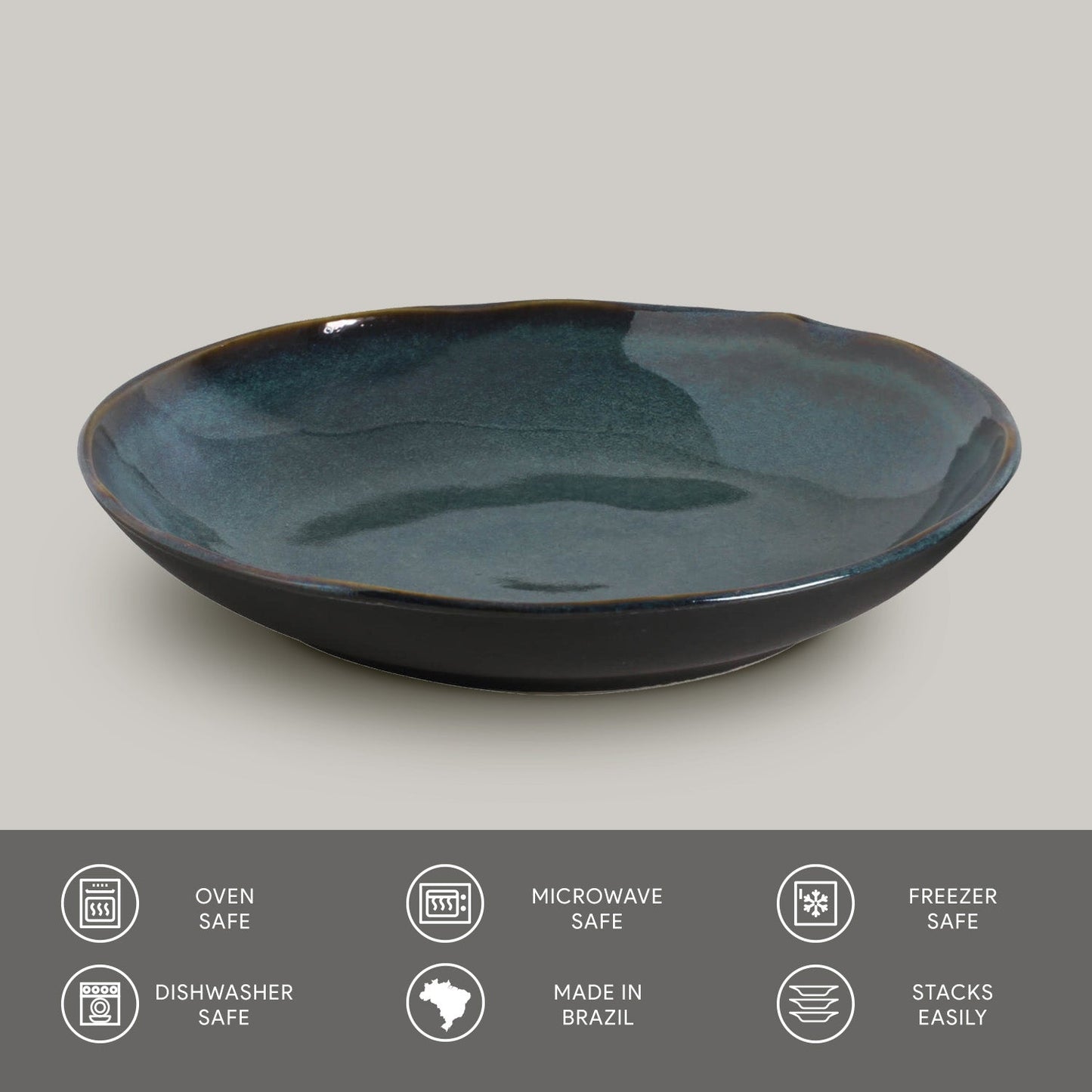 Porto Brasil OCEANO SOUP PLATE BIO STONEWARE dia. 9.84" SKU: '1331106702
