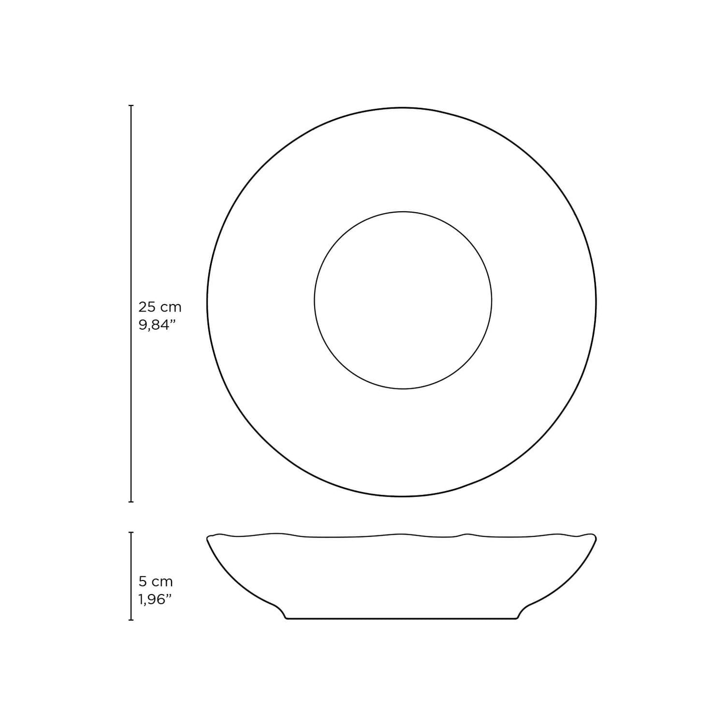 Porto Brasil CHROMIUM SOUP PLATE BIO STONEWARE dia. 9.84" SKU: '1331115902