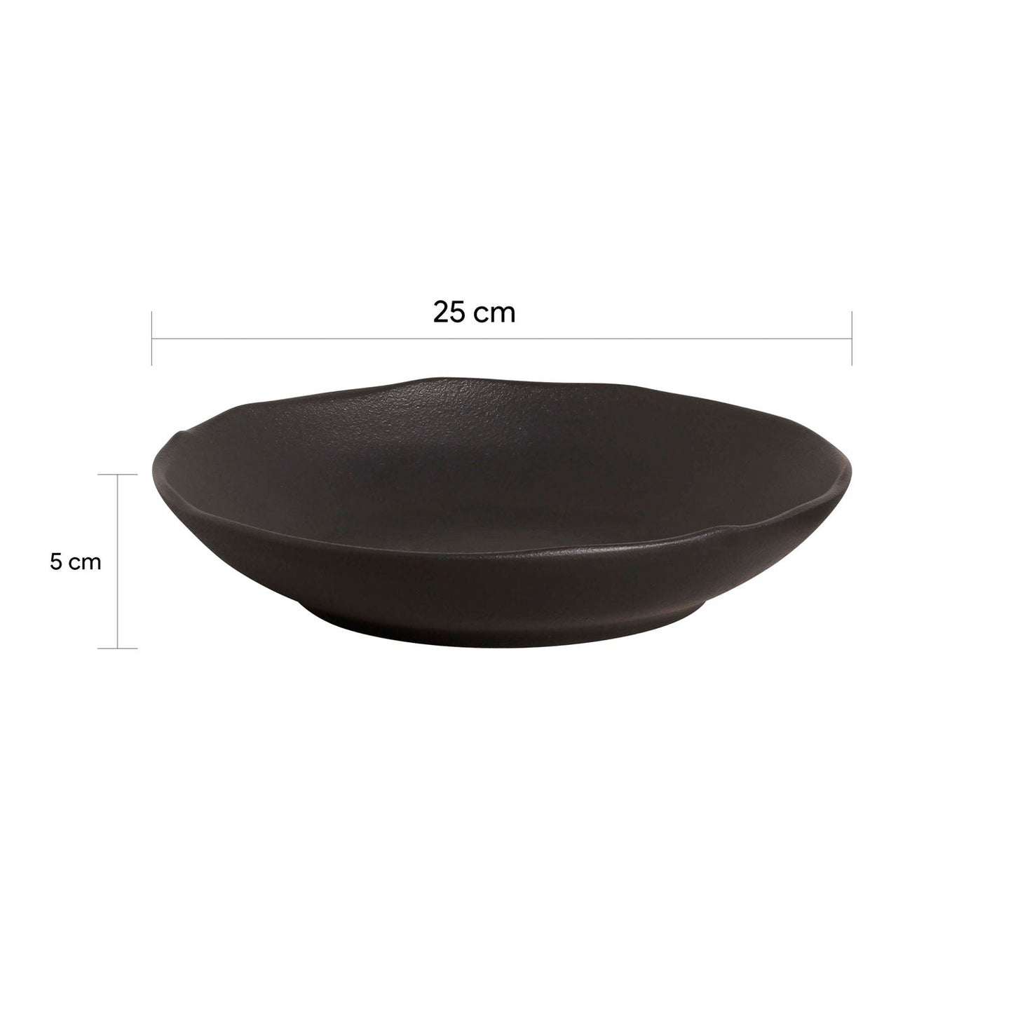 Porto Brasil MATTE BLACK SOUP PLATE BIO STONEWARE dia. 9.84" SKU: '133173902