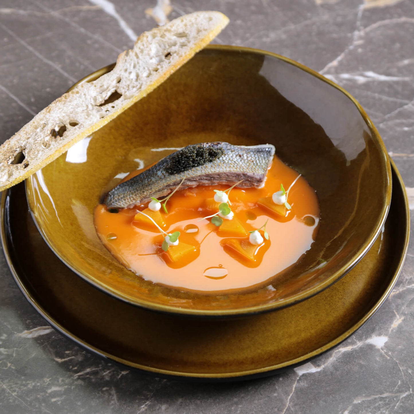 Porto Brasil AMBER SOUP PLATE BIO STONEWARE dia. 8.86" SKU: '133177101