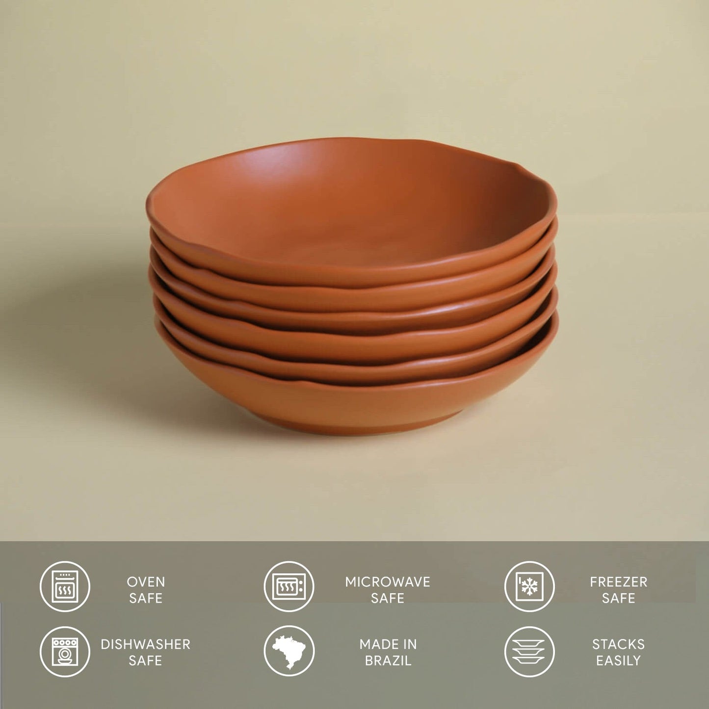 Porto Brasil TERRACOTTA SOUP PLATE BIO STONEWARE dia. 8.86" SKU: '133195701