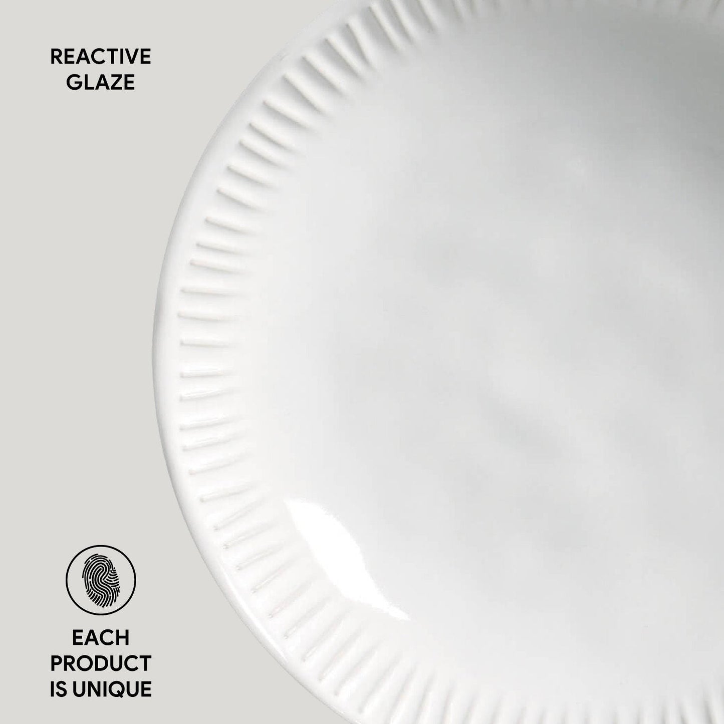 Porto Brasil NEW WHITE LINHAS SOUP PLATE STONEWARE dia. 8.86" SKU: '1361119801