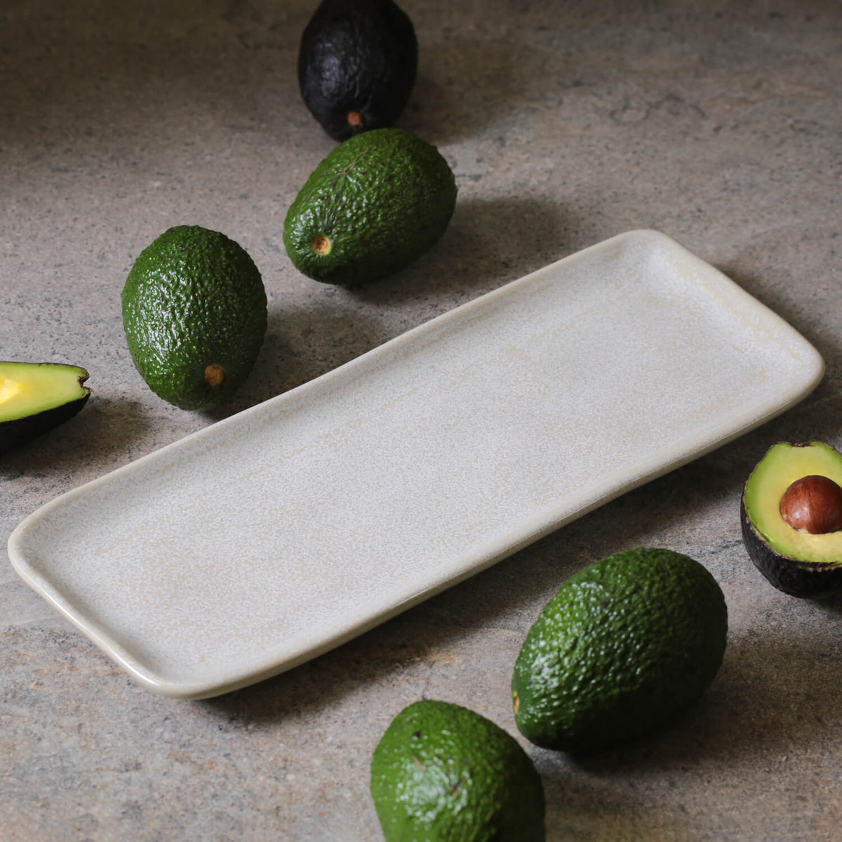 Porto Brasil LATTE RECTANGULAR PR MEDIUM ORGANIC STONEWARE dia. 12.99x5.12" SKU: '14014108501