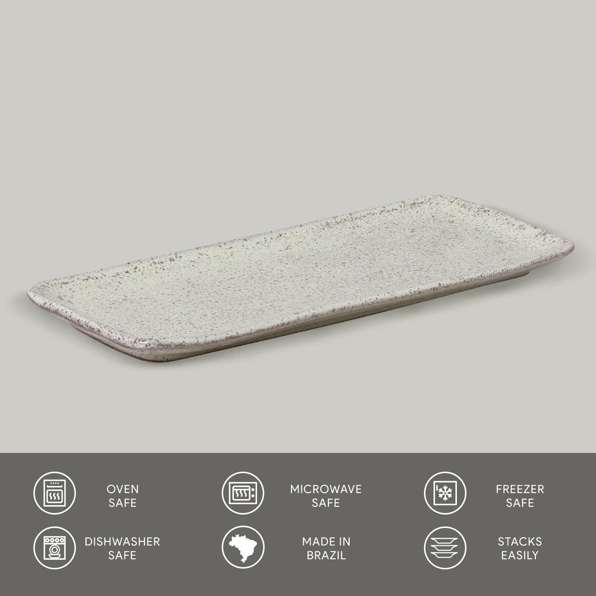 Porto Brasil PISTACHE RECTANGULAR PR MEDIUM ORGANIC STONEWARE dia. 12.99x5.12" SKU: '14014108801