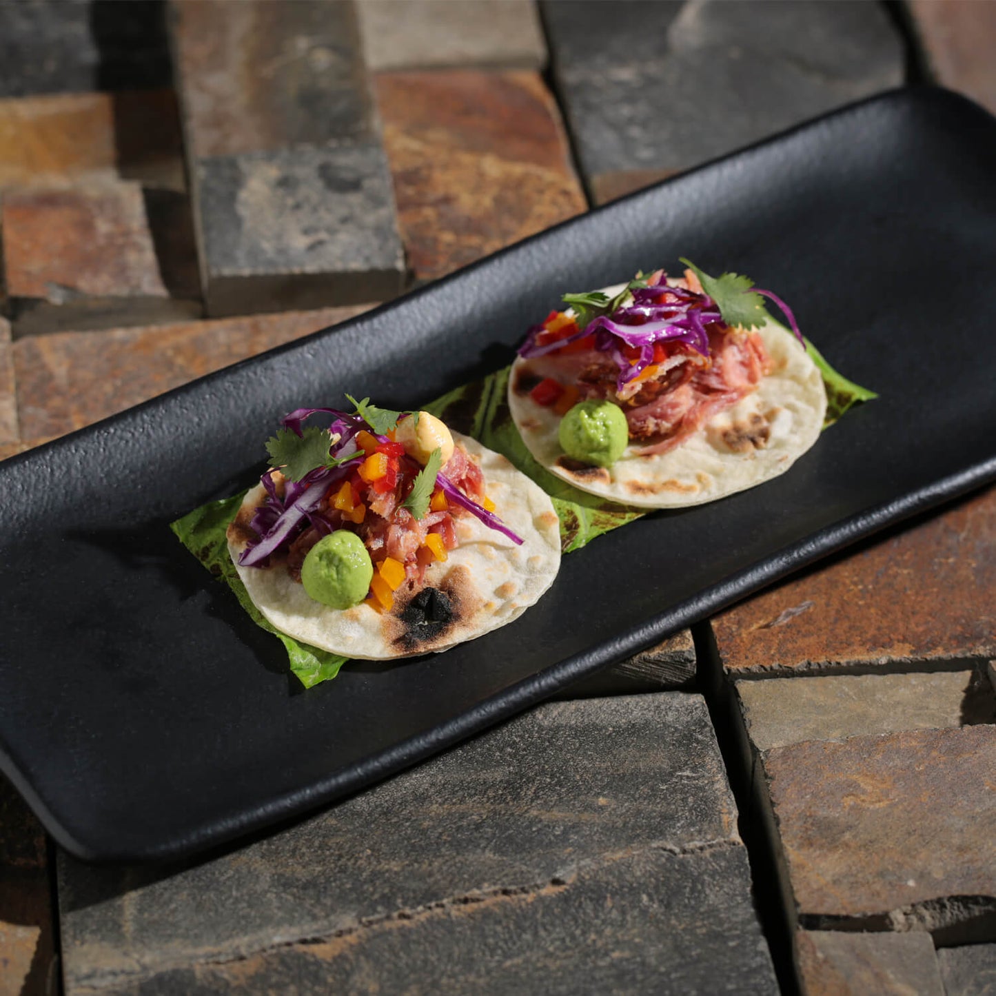 Porto Brasil MATTE BLACK RECTANGULAR PR MEDIUM ORGANIC STONEWARE dia. 12.99x5.12" SKU: '1401473901