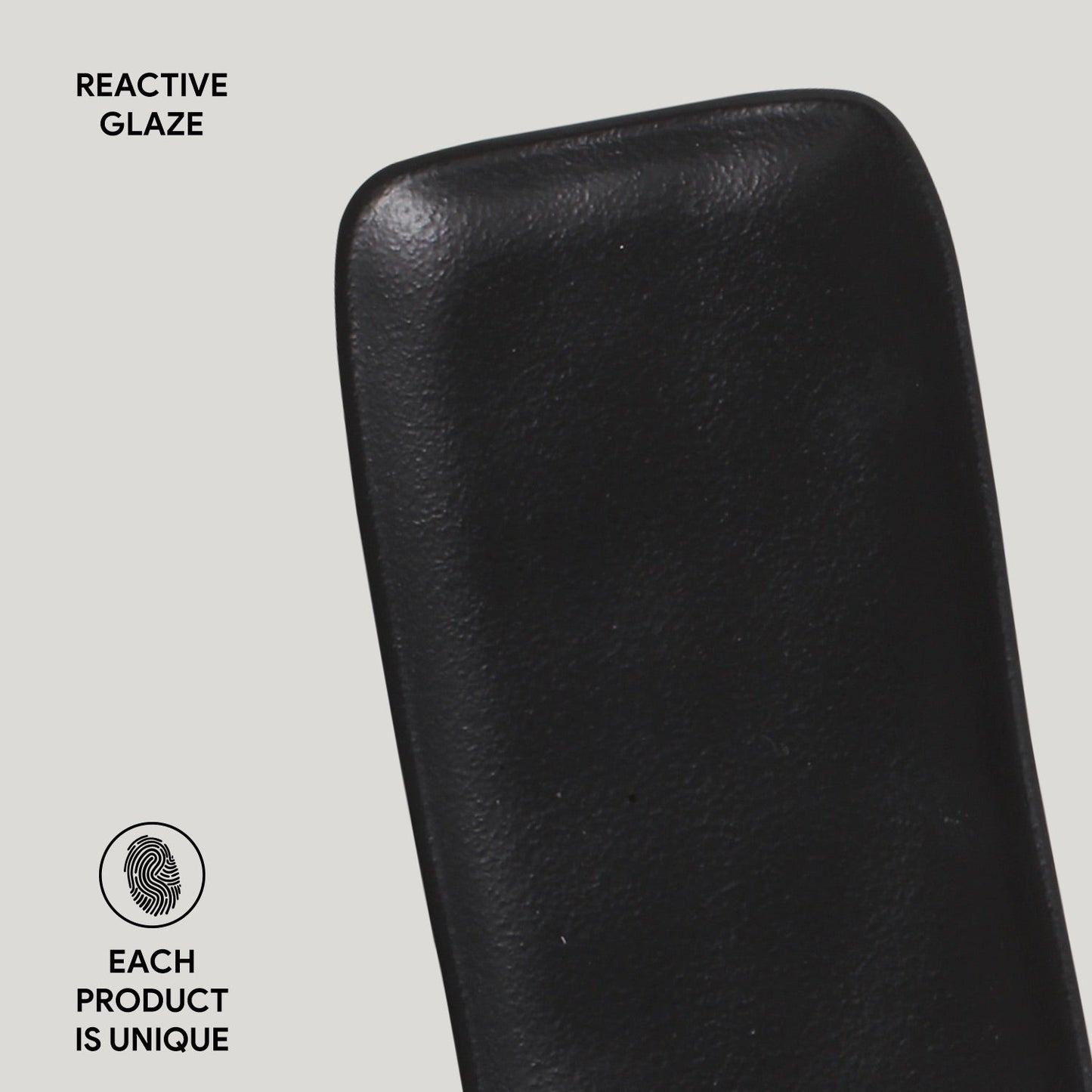 Porto Brasil MATTE BLACK RECTANGULAR PR MEDIUM ORGANIC STONEWARE dia. 12.99x5.12" SKU: '1401473901