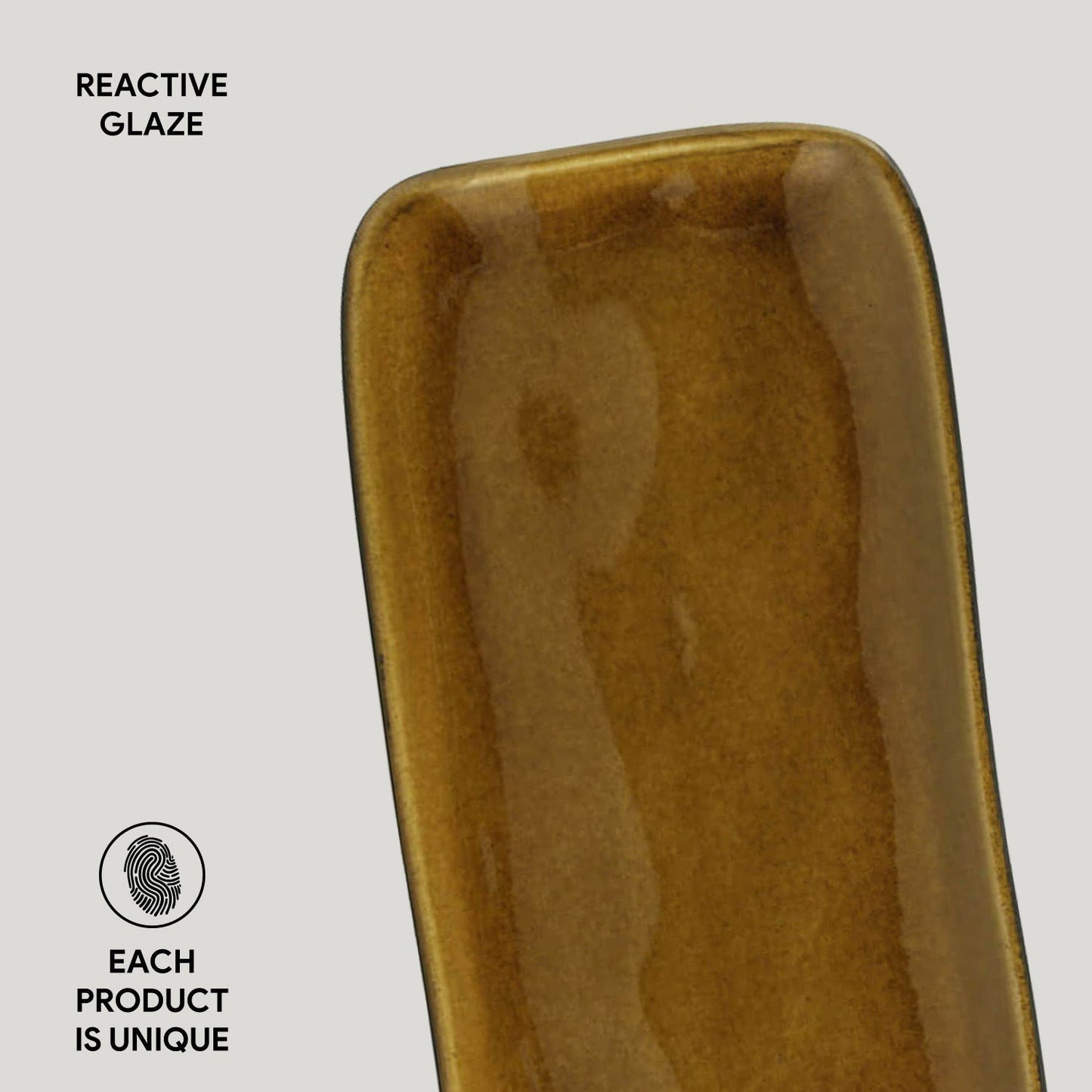 Porto Brasil AMBER RECTANGULAR PR MEDIUM ORGANIC STONEWARE dia. 12.99x5.12" SKU: '1401477101