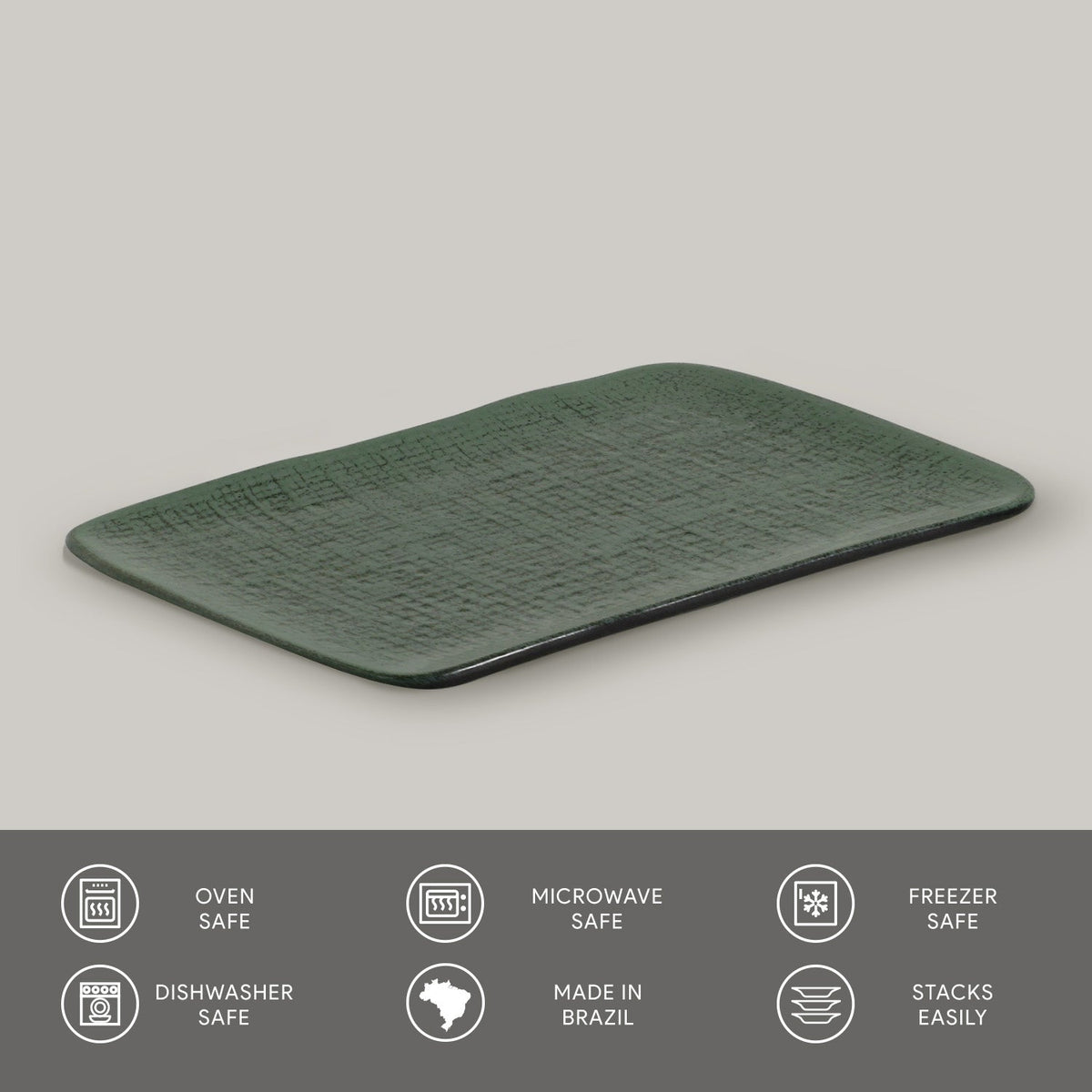 Porto Brasil GREENERY RECTANGULAR PR MEDIUM JUTA dia. 10.63x6.3" SKU: '14064106501