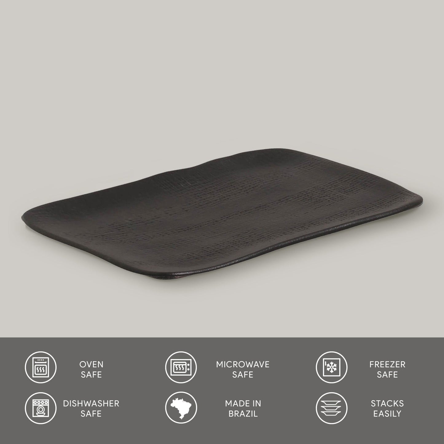 Porto Brasil MATTE BLACK RECTANGULAR PR MEDIUM JUTA dia. 10.63x6.3" SKU: '1406473901