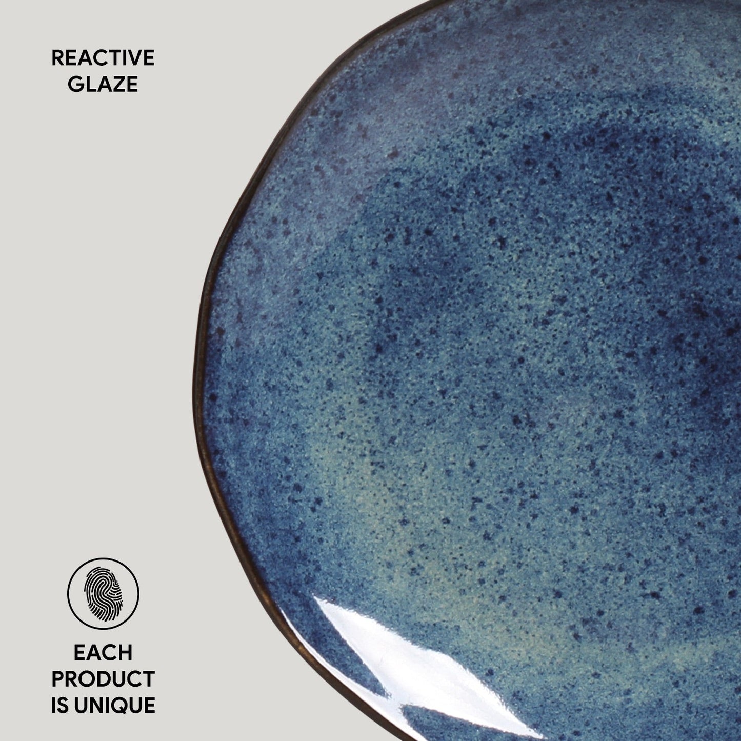 Porto Brasil DENIM DESSERT PLATE ORGANIC STONEWARE dia. 7.68" SKU: '1414113001