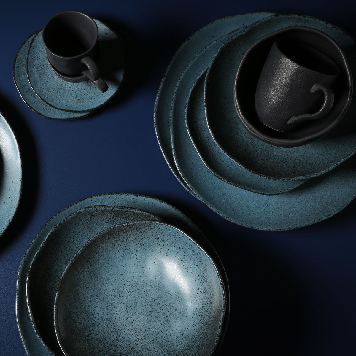 Porto Brasil NIGHT SKY DESSERT PLATE ORGANIC STONEWARE dia. 7.68" SKU: '141481301