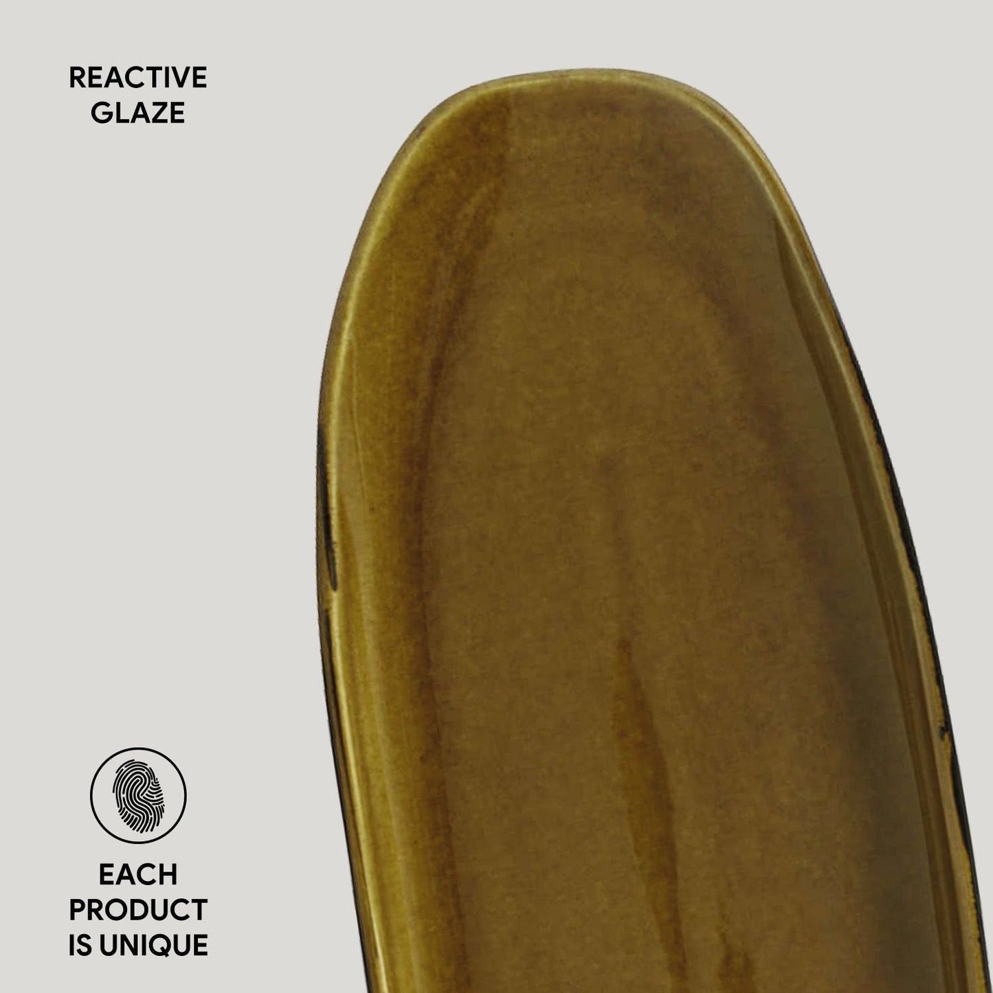 Porto Brasil AMBER SHALLOW OVAL PR LARGE ORGANIC STONEWARE dia. 14.17x5.12" SKU: '1421477101
