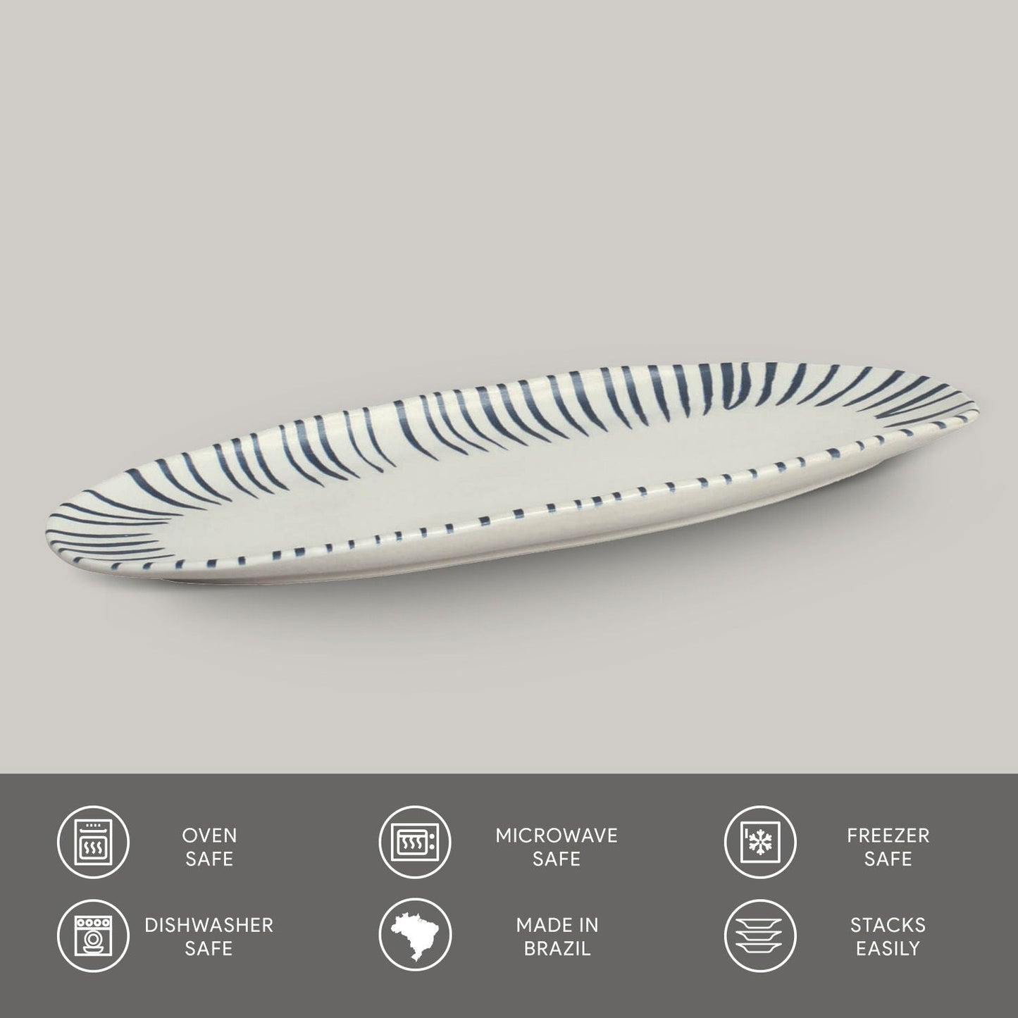 Porto Brasil ELEMENTO SHALLOW OVAL PR LARGE ORGANIC STONEWARE dia. 14.17x5.12" SKU: '1421493101