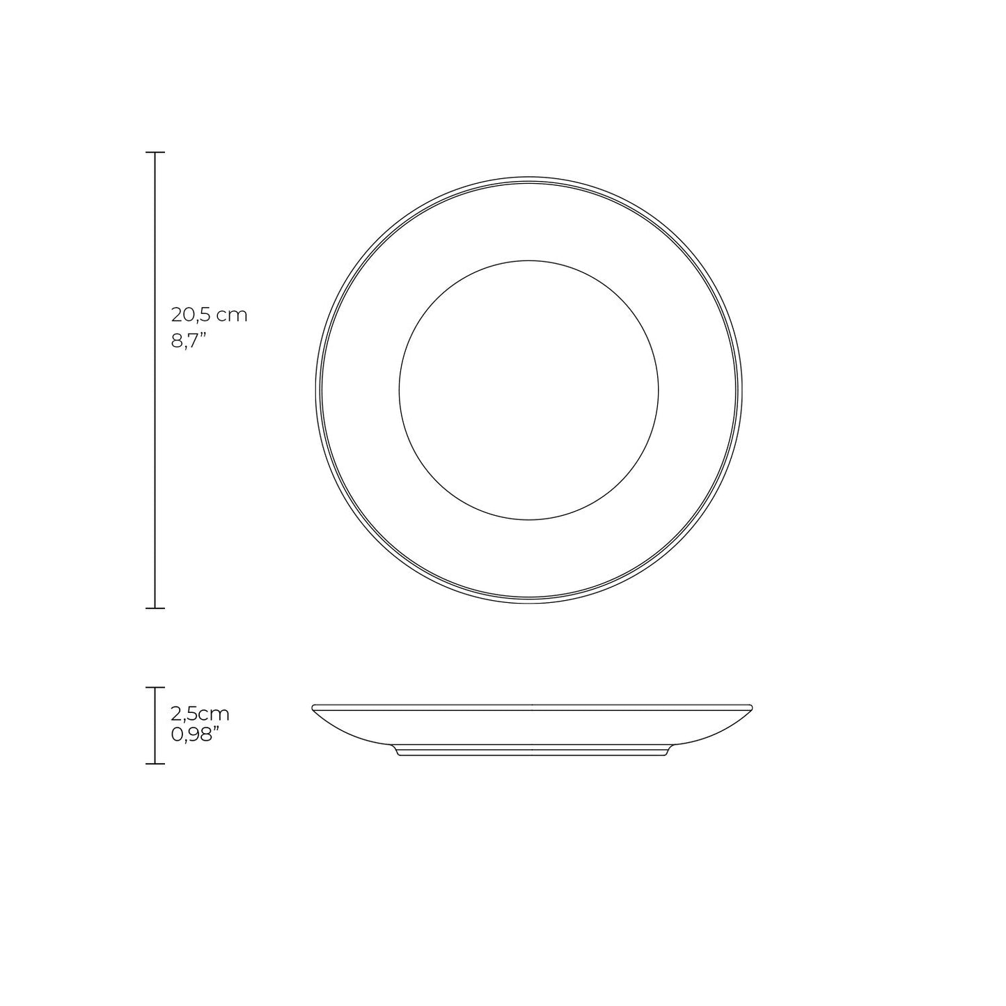 Porto Brasil TRENDY DESSERT PLATE COUP dia. 7.63" SKU: '1426120001