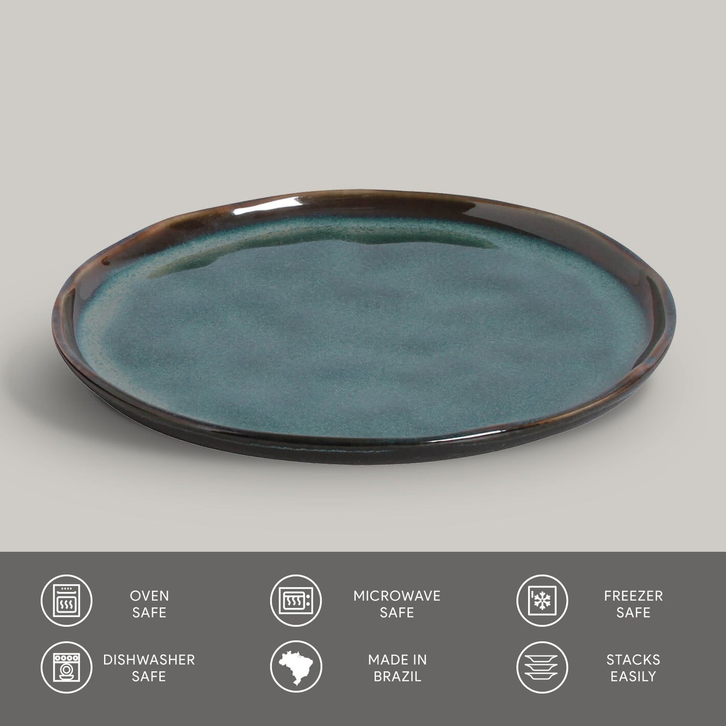 Porto Brasil OCEANO DESSERT PLATE BIO STONEWARE dia. 8.46" SKU: '1431106701