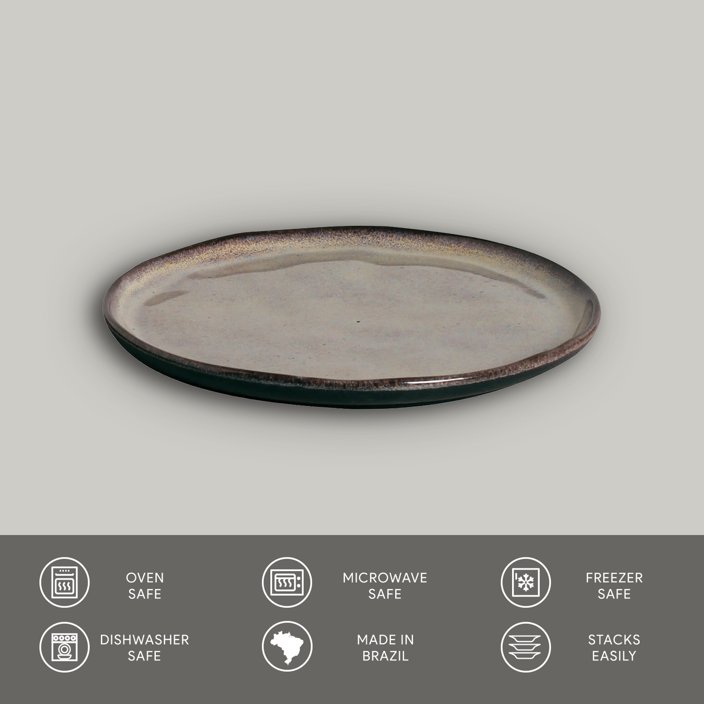 Porto Brasil TOURMALINE DESSERT PLATE BIO STONEWARE dia. 8.46" SKU: '1431108901