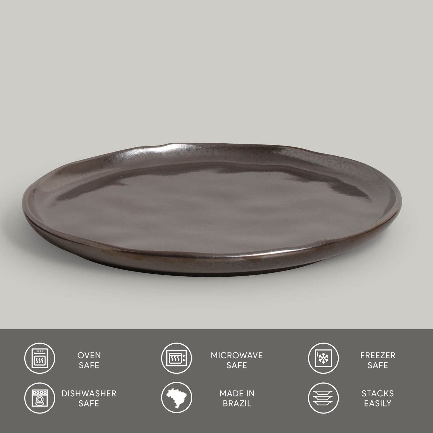 Porto Brasil METALLICA DESSERT PLATE BIO STONEWARE dia. 8.46" SKU: '1431109301