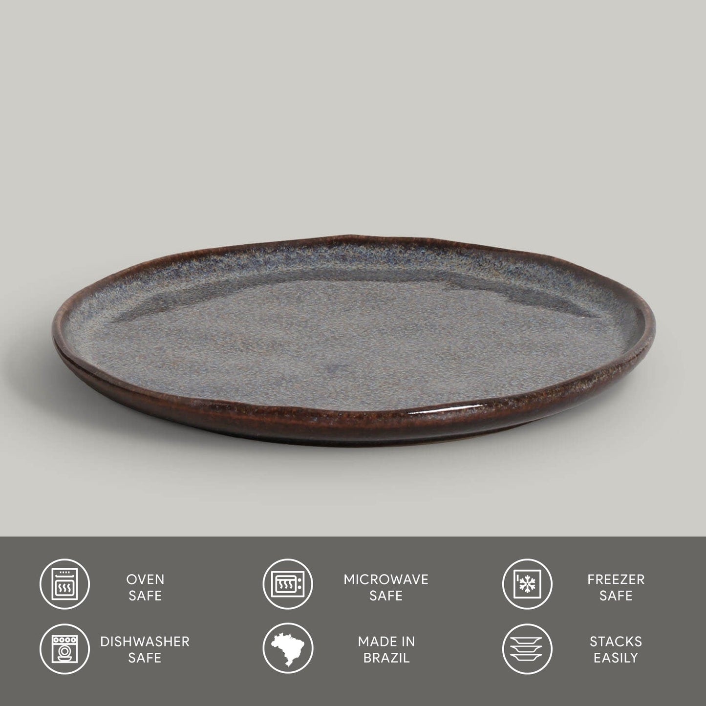 Porto Brasil TITANIUM DESSERT PLATE BIO STONEWARE dia. 8.46" SKU: '1431109401