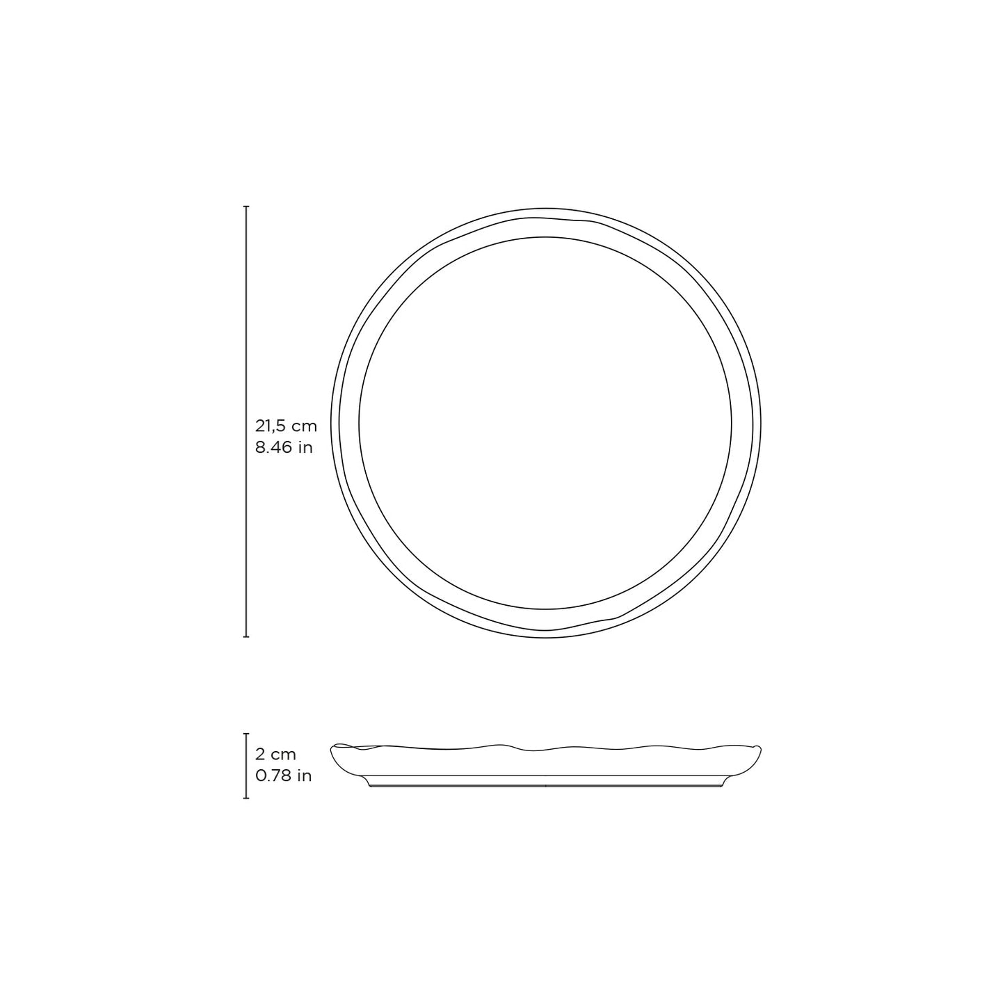 Porto Brasil CHROMIUM DESSERT PLATE BIO STONEWARE dia. 7.68" SKU: '1431115901