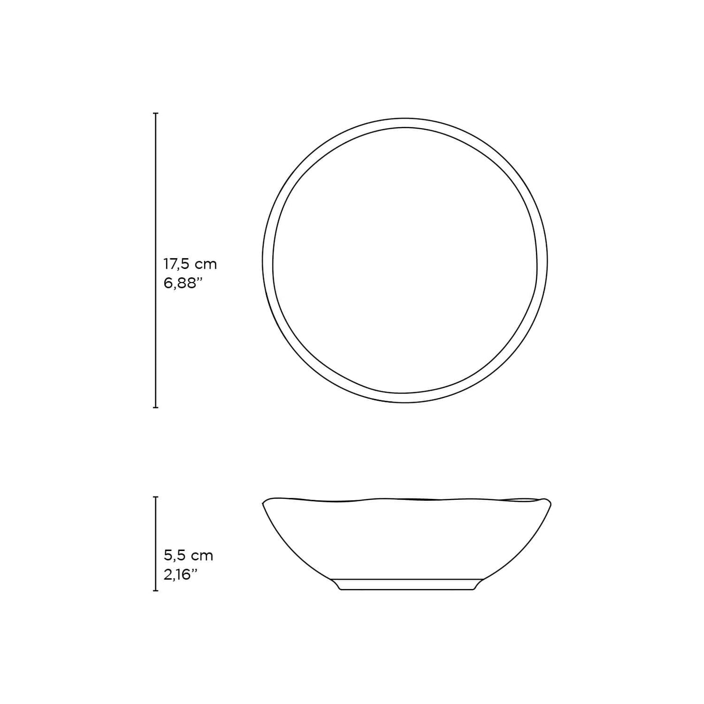 Porto Brasil NIGHT SKY BOWL ORGANIC STONEWARE dia. 6.9x2.2" SKU: '1431477201