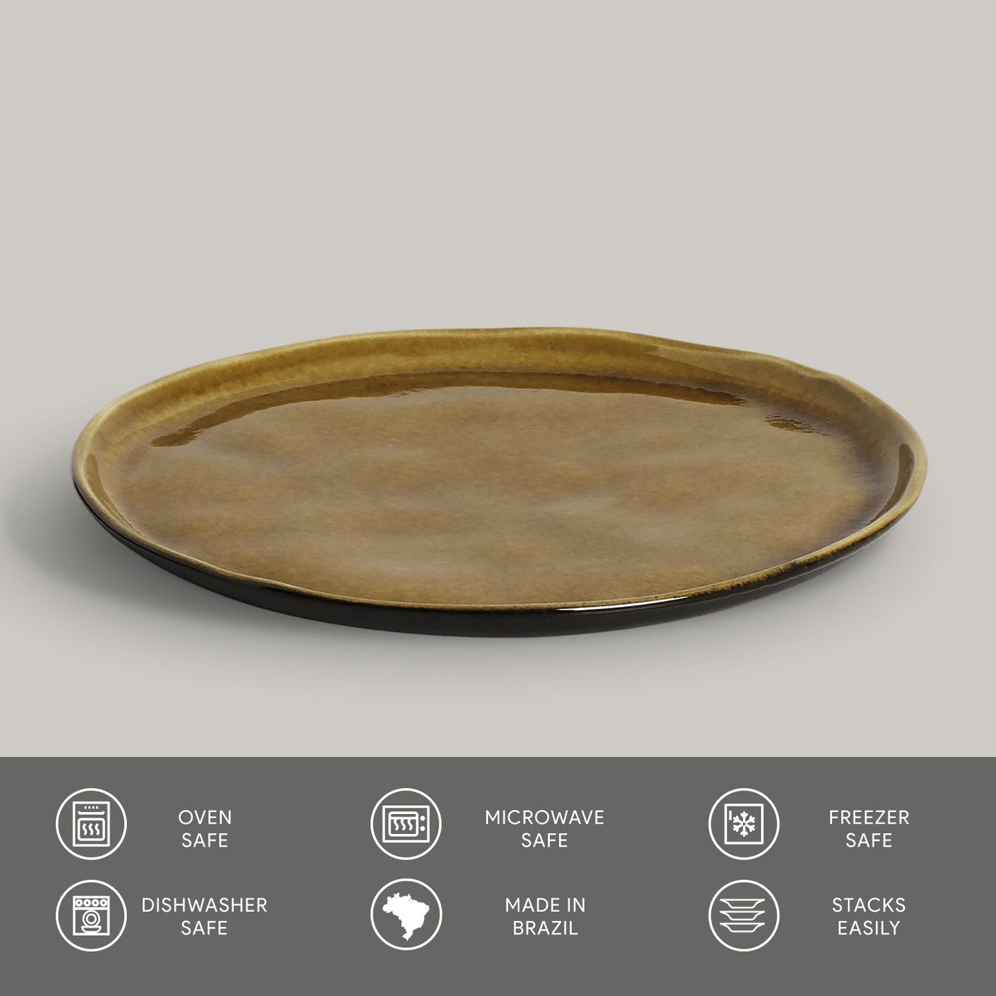 Porto Brasil AMBER DESSERT PLATE BIO STONEWARE dia. 8.46" SKU: '143177101