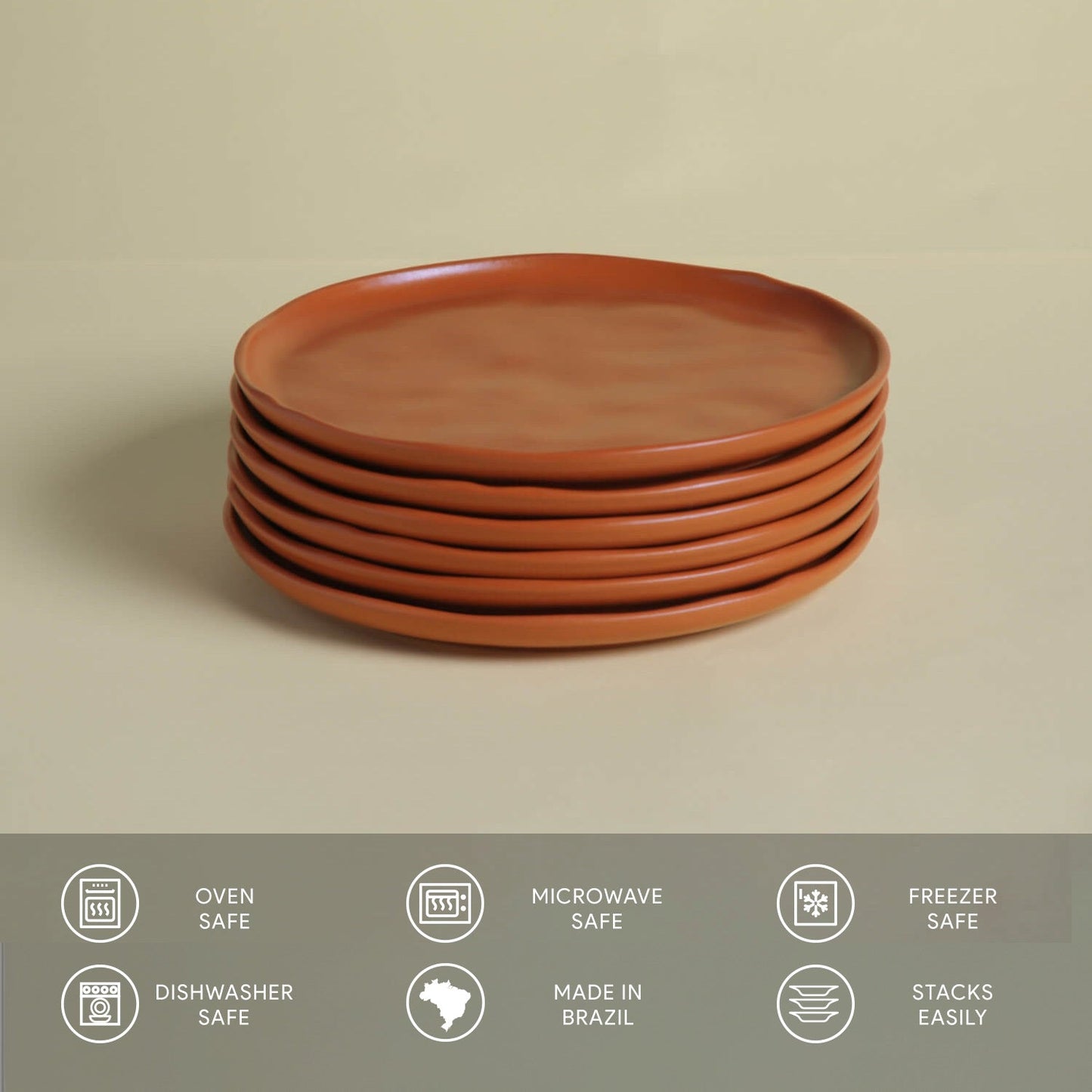 Porto Brasil TERRACOTTA DESSERT PLATE BIO STONEWARE dia. 8.46" SKU: '143195701