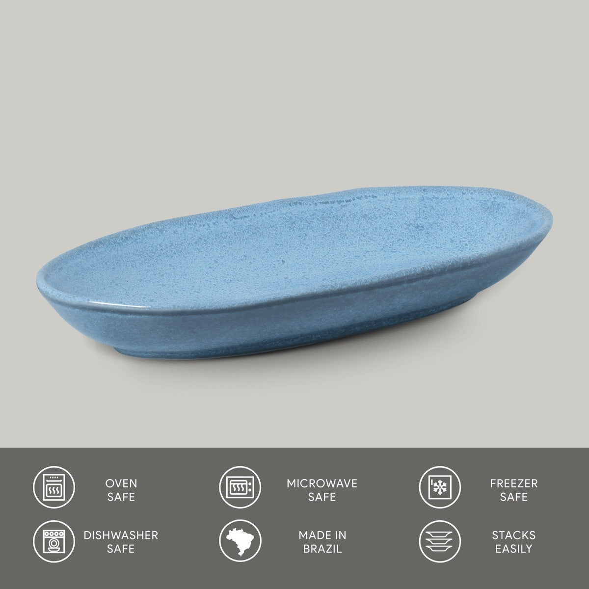 Porto Brasil BREEZE DEEP OVAL PR LARGE ORGANIC STONEWARE dia. 12.6x6.3" SKU: '14414109001