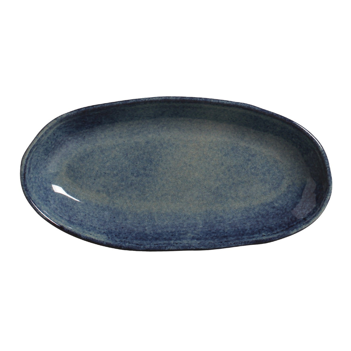 Porto Brasil DENIM DEEP OVAL PR LARGE ORGANIC STONEWARE 12.6x6.3" SKU: '14414113001