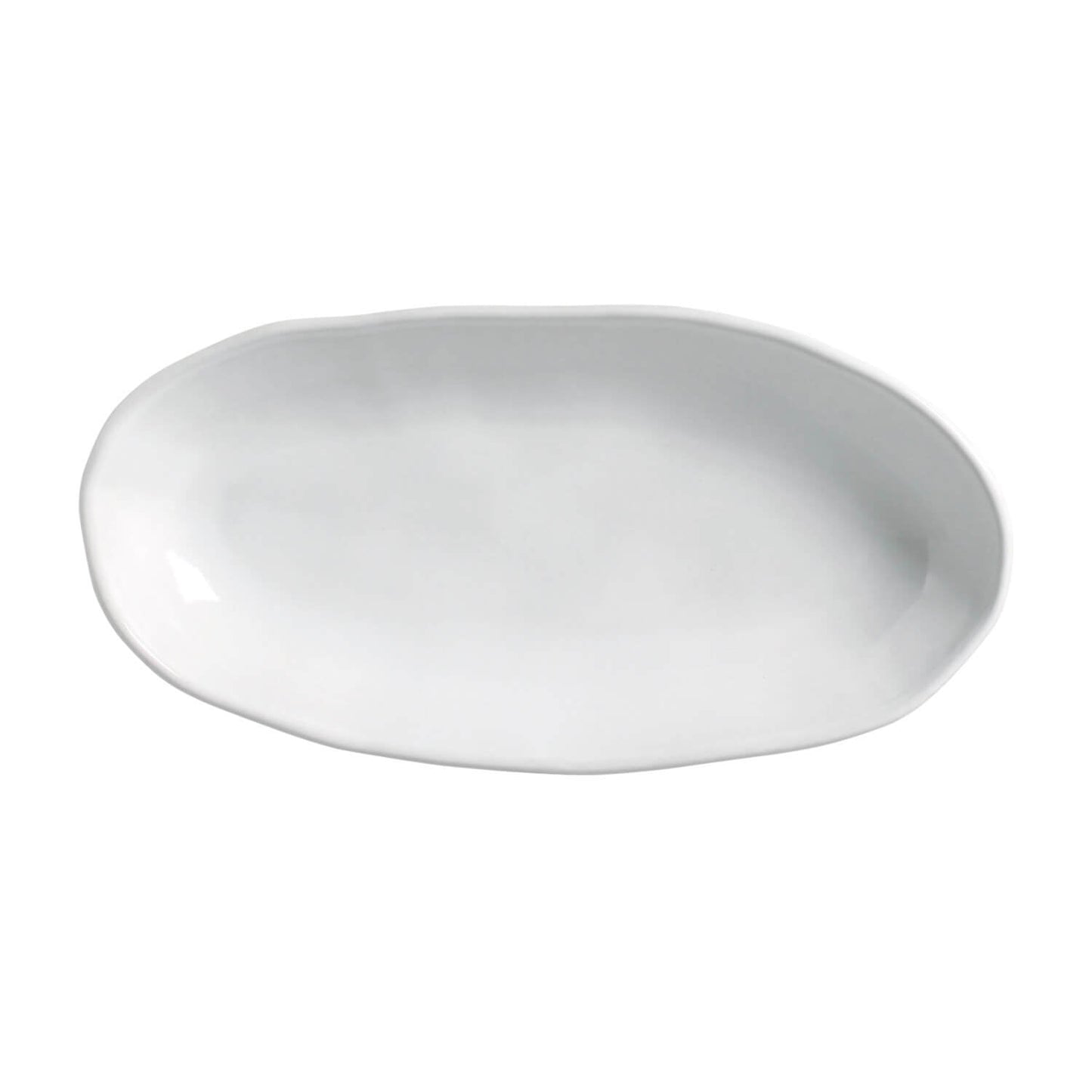Porto Brasil NEW WHITE DEEP OVAL PR LARGE ORGANIC STONEWARE dia. 12.6x6.3" SKU: '14414119801