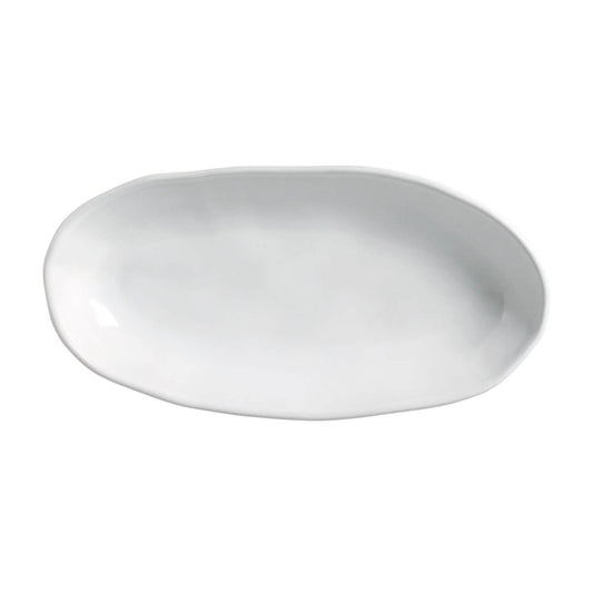 Porto Brasil NEW WHITE DEEP OVAL PR LARGE ORGANIC STONEWARE dia. 12.6x6.3"  SKU: '14414119801