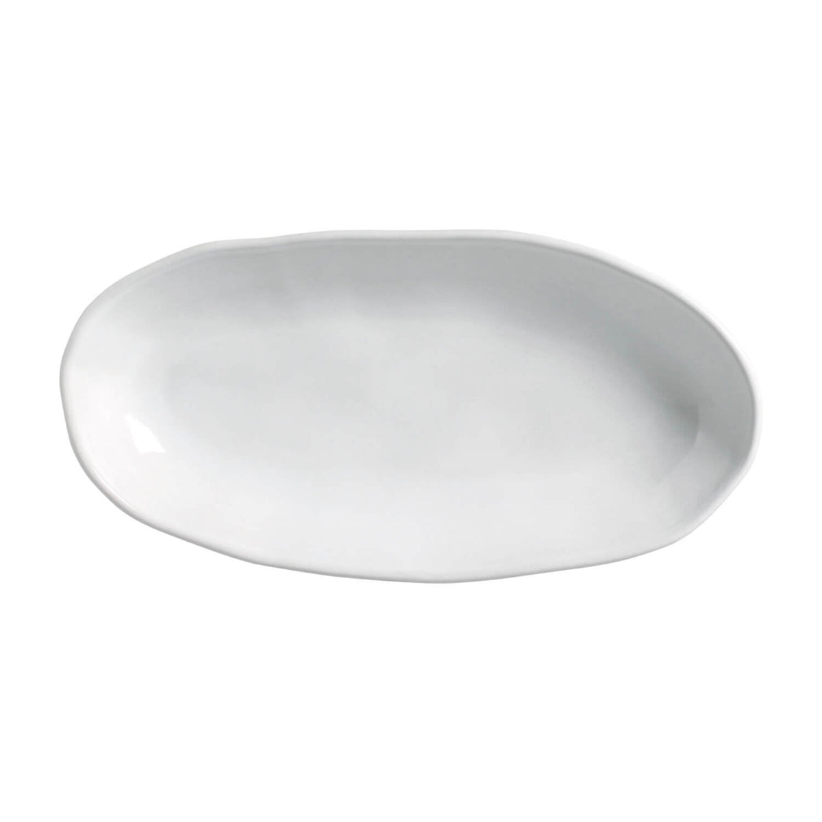 Porto Brasil NEW WHITE DEEP OVAL PR LARGE ORGANIC STONEWARE dia. 12.6x6.3" SKU: '14414119801