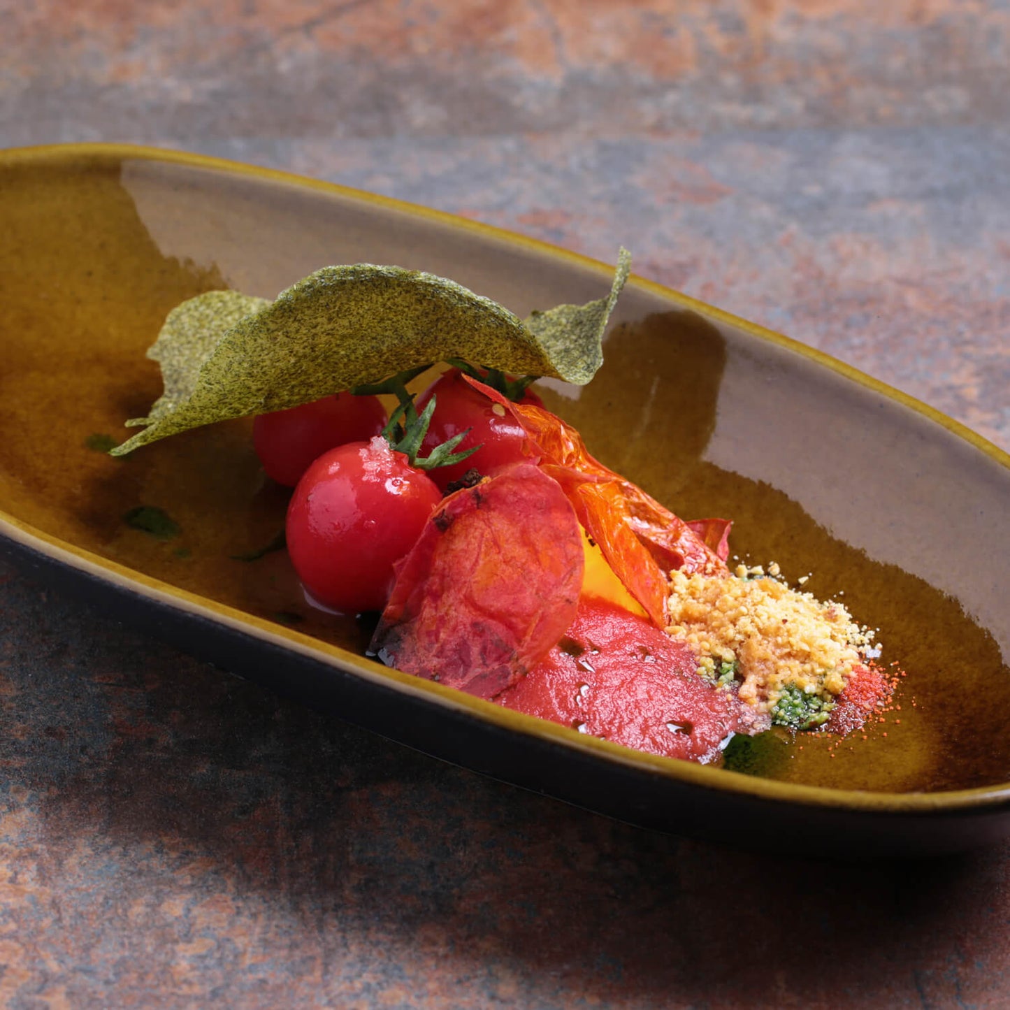 Porto Brasil AMBER DEEP OVAL PR LARGE ORGANIC STONEWARE dia. 12.6x6.3" SKU: '1441477101